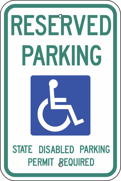 Handicapped Reserved Parking, Washington Eco Parking HDCP Signs 