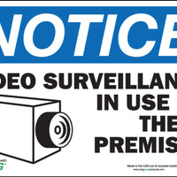 Notice Video Surveillance In Use On These Premises - Available in Different Materials - Eco Security Stickers and Decals