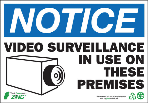 Notice Video Surveillance In Use On These Premises - Available in Different Materials - Eco Security Stickers and Decals