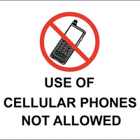 Use Of Cellular Phones Not Allowed With Graphic - Available in Different Materials - Eco Security Stickers and Decals