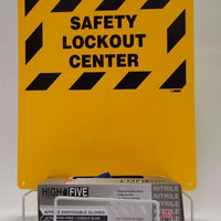 LOTO,ELECTRICAL LOCKOUT BILINGUAL, BACKBOARD AND RACK, 16X14