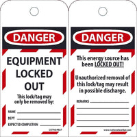 Danger Equipment Locked Out Lockout Tags | LOTAG46
