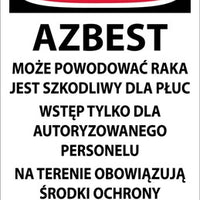 DANGER,(POLISH TRANSLATION) ASBESTOS ,POLISH,17x11,PAPER, 100/PK
