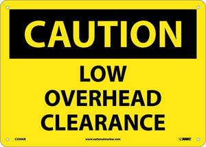 Caution Low Overhead Clearance 10"x14 Adhesive Vinyl | C359PB