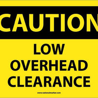 Caution Low Overhead Clearance 7"x10" Adhesive Vinyl | C359P