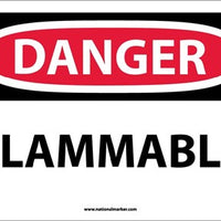 DANGER, FLAMMABLE, 7X10, RIGID PLASTIC