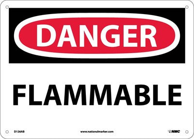 DANGER, FLAMMABLE, 7X10, RIGID PLASTIC