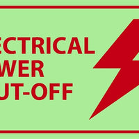 ELECTRICAL POWER SHUT-OFF, 3X5, PS VINYLGLOW, 5/PK