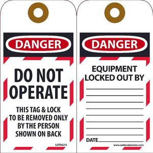 Danger Do Not Operate Lockout Tags | LOTAG10
