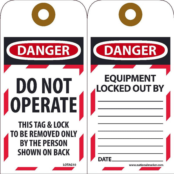 Danger Do Not Operate Lockout Tags | LOTAG10