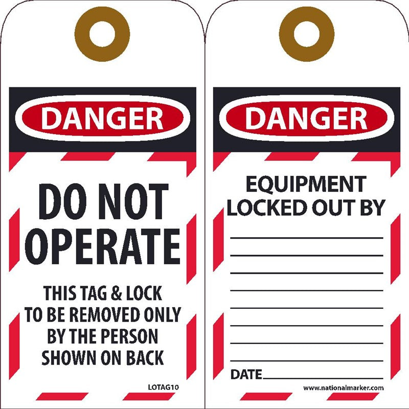 Danger Do Not Operate Lockout Tags | LOTAG10
