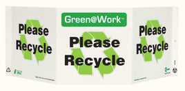 Green@Work Please Recycle TriView Sign | 3009