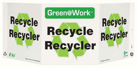 Green@Work Recycle Bilingual TriView Sign | 3011
