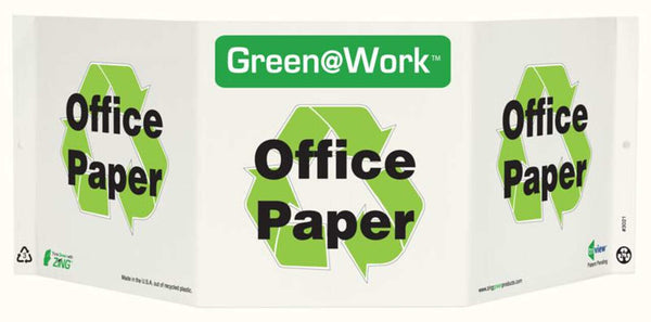 Green@Work Office Paper TriView Sign | 3021