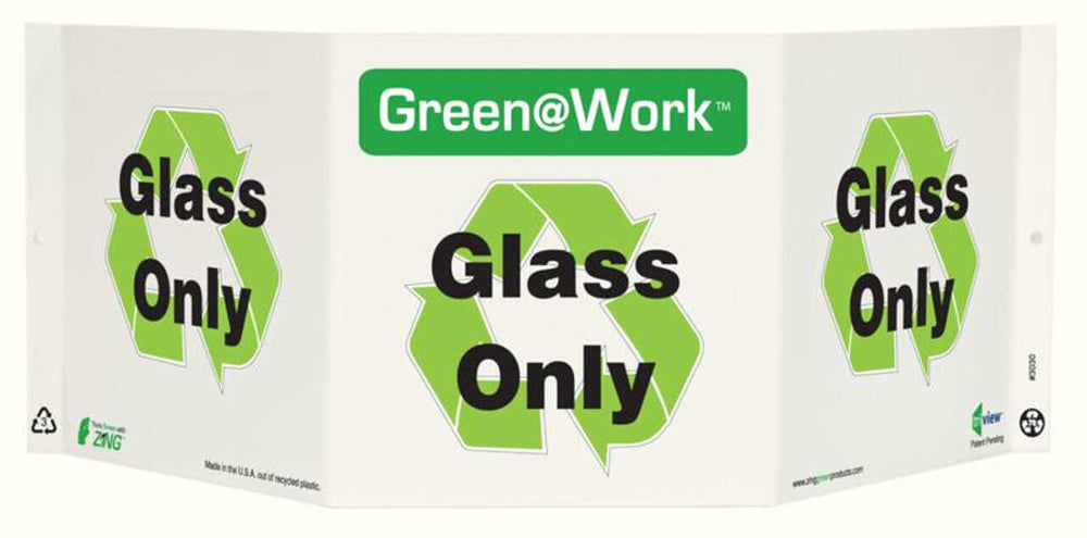 Green@Work Glass Only TriView Sign | 3030