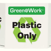 Green@Work Plastic Only TriView Sign | 3031