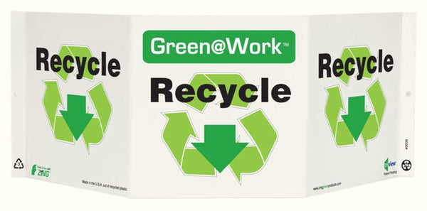 Green@Work Recycle Down Arrow TriView Sign | 3039