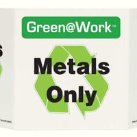 Green@Work Metals Only TriView Sign | 3041