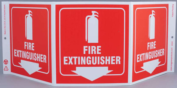 Fire Extinguisher Down Arrow TriView Sign | 3052