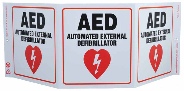 AED With Graphic TriView Sign | 3055