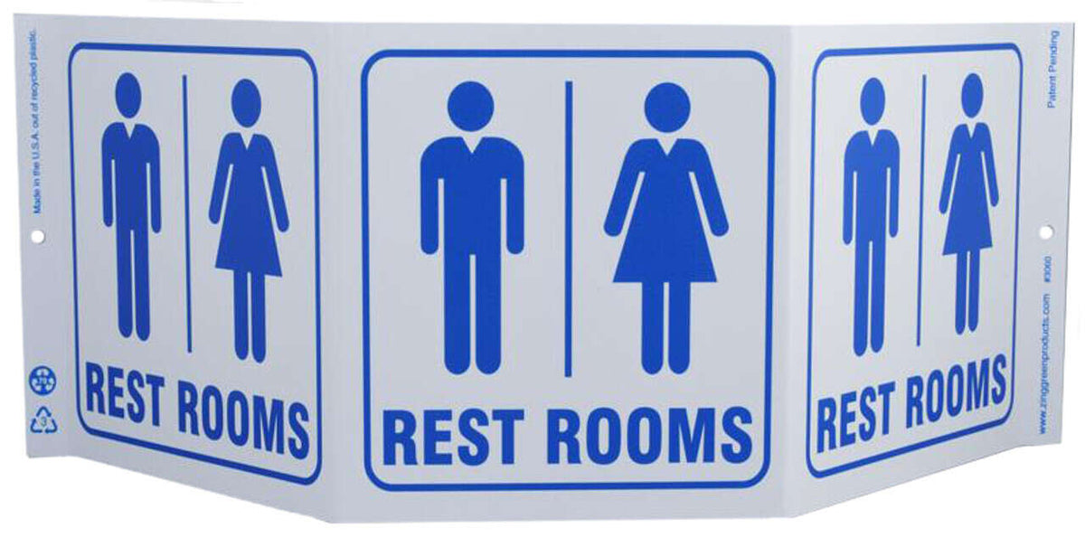 Rest Rooms With Graphic TriView Sign | 3060 | Rutke Signs Home of Signs ...