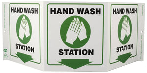 Hand Wash Station With Graphic TriView Sign | 3062