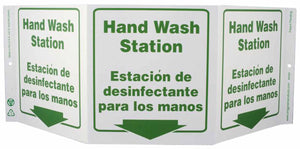 Hand Wash Station Down Arrow TriView Sign | 3063