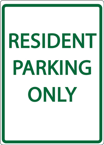 Resident Parking Only - Eco Health Facility Parking Signs | 3072