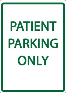 Patient Parking Only - Eco Health Facility Parking Signs | 3080