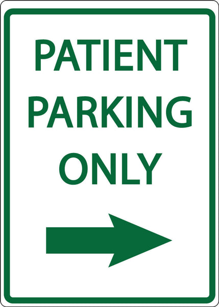 Patient Parking Only Right Arrow - Eco Health Facility Parking Signs | 3081