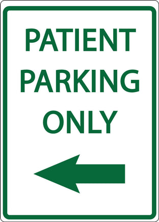 Patient Parking Only Left Arrow - Eco Health Facility Parking Signs | 3082
