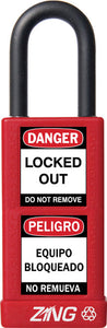 RecycLock Padlock, Keyed Alike,1.5" Shackle and 3" Body - Red