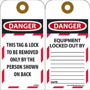 Equipment Locked Out By Includes Glow Lockout Tags | LOTAG1