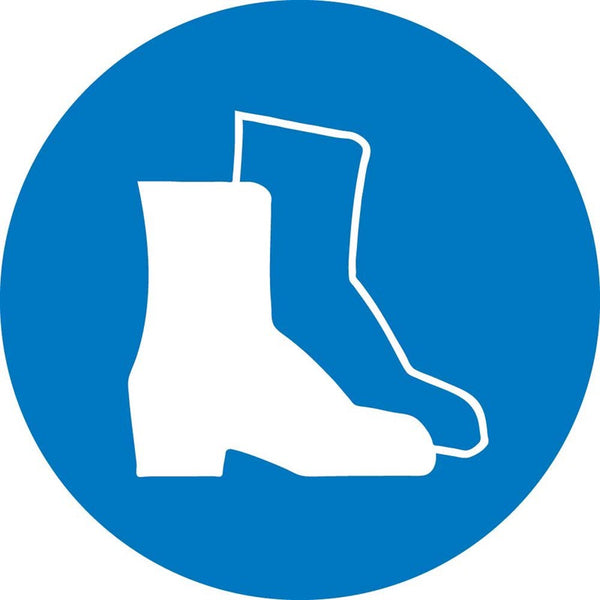 LABEL, GRAPHIC FOR WEAR FOOT PROTECTION, 4IN DIA, PS VINYL
