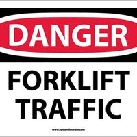 DANGER, FORKLIFT TRAFFIC, 10X14, PS VINYL