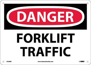 DANGER, FORKLIFT TRAFFIC, 10X14, PS VINYL
