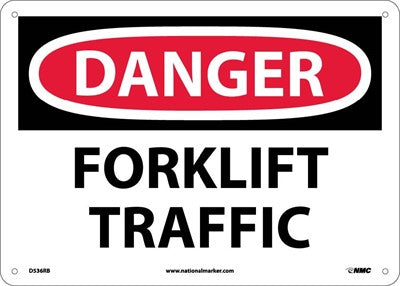 DANGER, FORKLIFT TRAFFIC, 10X14, PS VINYL