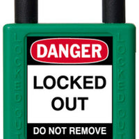 RecycLock Padlock, Keyed Alike,1.5" Shackle and 3" Body - Green