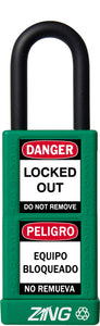 RecycLock Padlock, Keyed Alike,1.5" Shackle and 3" Body - Green