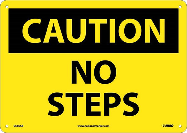 CAUTION, NO STEPS, 10X14, RIGID PLASTIC