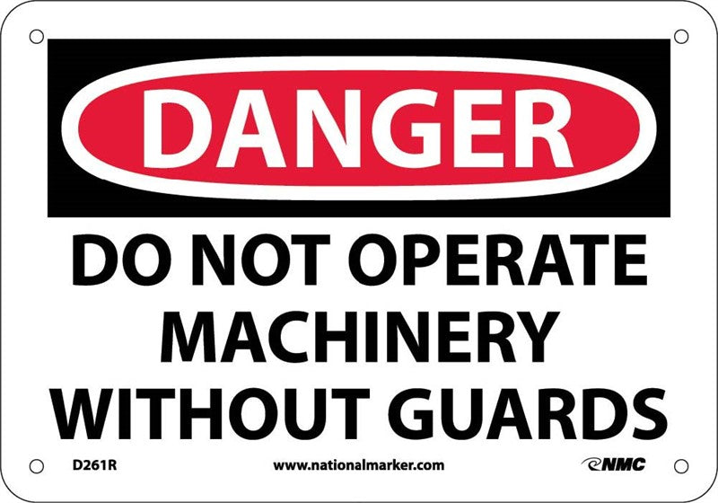 DANGER, DO NOT OPERATE MACHINERY WITHOUT GUARD, 7X10, RIGID PLASTIC