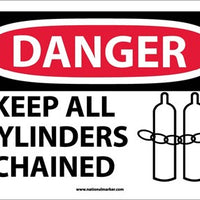 DANGER, KEEP ALL CYLINDERS CHAINED, GRAPHIC, 10X14, PS VINYL