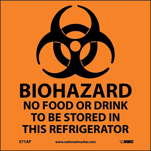 BIOHAZARD NO FOOD OR DRINK . . .(GRAPHIC), 4X4, PS VINYL, 5/PK
