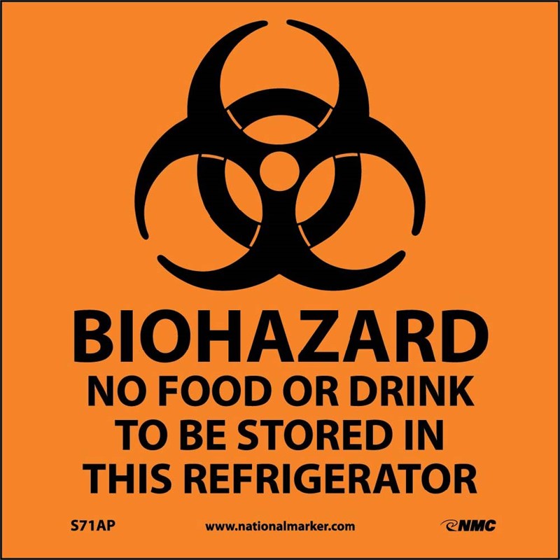 BIOHAZARD NO FOOD OR DRINK . . .(GRAPHIC), 4X4, PS VINYL, 5/PK