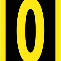 NUMBER, 0, 1.5 HIGH VISIBILITY YELLOW BLACK, PS VINYL