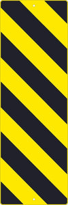 (LEFT STRIPE YELLOW OBJECT MARKER GRAPHIC) SIGN, 12X36, .080 HIP REF ALUM