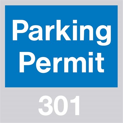 PARKING PERMIT, WINDSHIELD, BLUE, 301-400