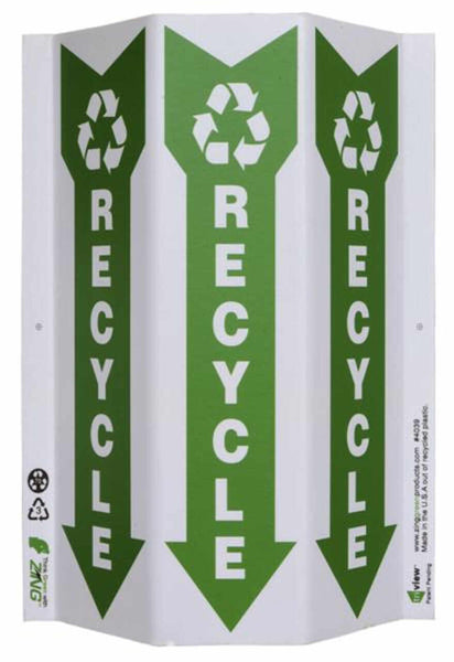 Recycle With Graphic Down Arrow Slim TriView Sign | 4039