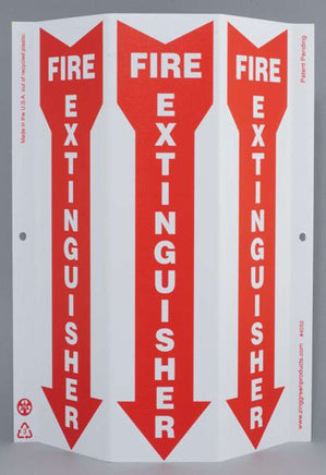 Fire Extinguisher Down Arrow Slim TriView Sign | 4052