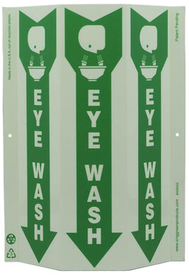 Eye Wash With Graphic Down Arrow Slim Glow TriView Sign | 4054G